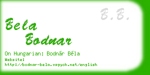 bela bodnar business card