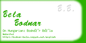 bela bodnar business card